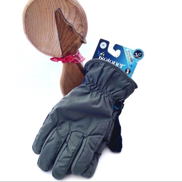 isotoner Other - Winter Gloves Isotoner Mens Black Gray Lightweight Smart Touch Waterproof Size L